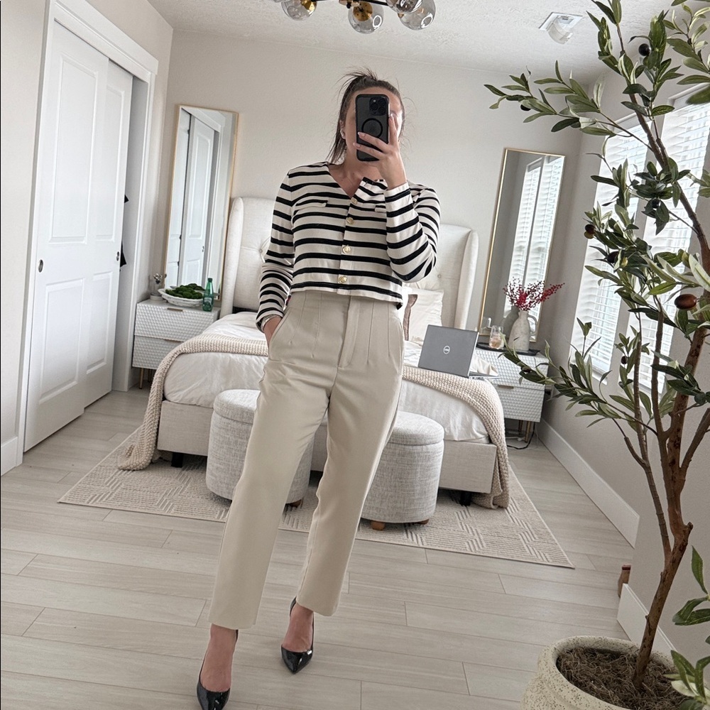 Zara Cream Trousers - Picture 3 of 13